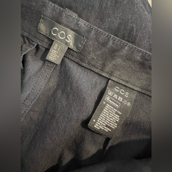 COS Button Fly Chino Pants Trousers High Rise Stretch Cotton Black Size 6 EUC - Picture 6 of 11